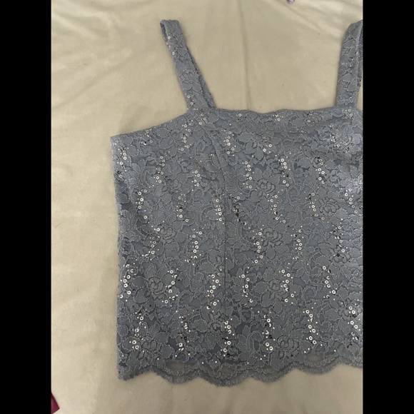 NWT ALEX EVENINGS Lace Sleeveless Square Neck Top Top in Hydrangea [SZ 2X‎ ] - Picture 7 of 14